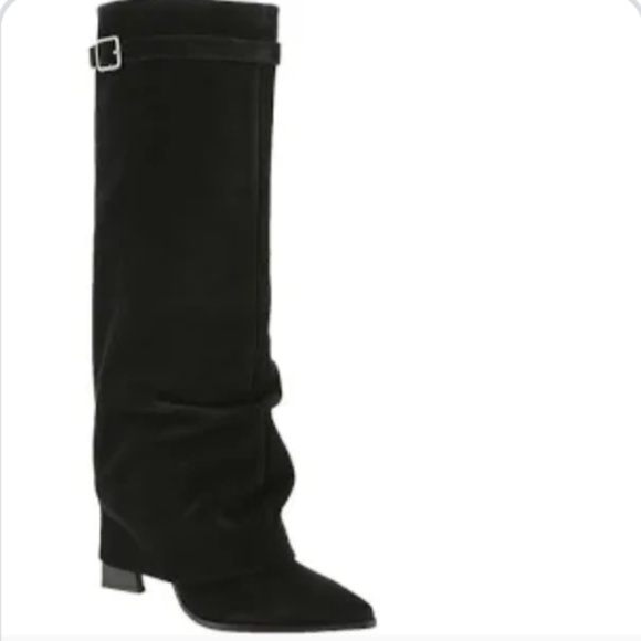 Free People Felicity Black Suede Boots size 7 - Picture 8 of 13